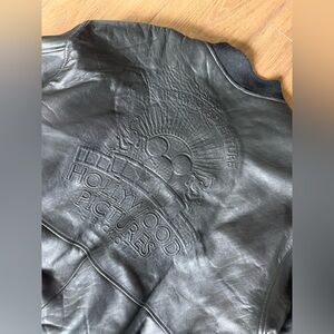 Disneyland Resort Leather Bomber Letterman Embossed Avirex Backlot Sz S Vintage